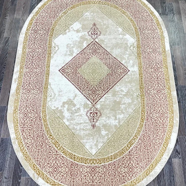 Розовый ковер A3582A_IVORY PINK Lowa овал