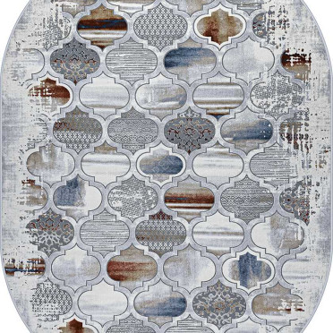 Турецкий ковер Regnum 37373A OVAL TERRA / L.GREY
