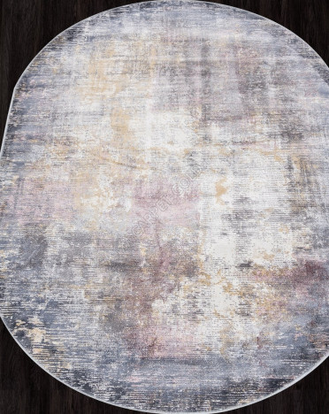 Ковер российский F262 ZUMMA (PP Heatset Высокоплотный, серый) овальный