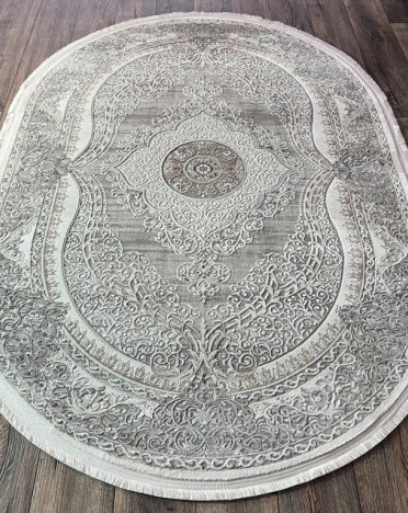 Турецкий ковер овальный Atlantik Hali Deco 10137A (Полиэстер, серый)