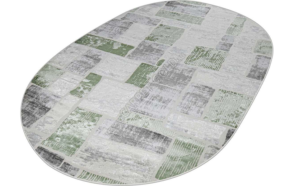 38471A OVAL GREEN FLS / L.GREY Kleopatra