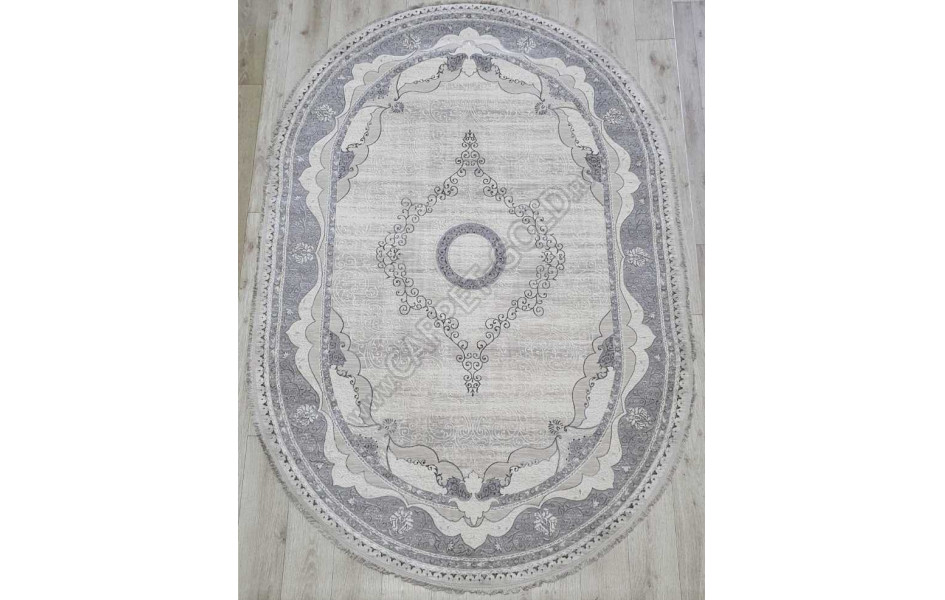 Турецкий ковер Amatis Lux 36564A OVAL GREY / GREY
